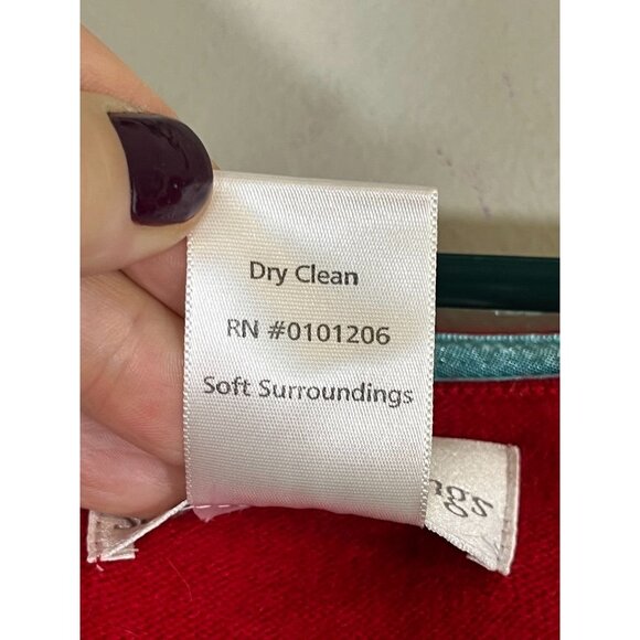 Soft Surroundings Wool Floral Burnout Sweater XL Oversized Velvet Asian Chic 80s - Picture 12 of 13